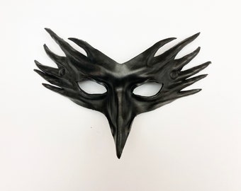 Crow or Raven Blackbird Bird Mask by Maskelle comfy flexible Halloween costume masquerade adult masks gothic witch animal forest