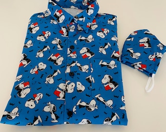 Men's Halloween Button Up Shirt | Knott's Berry Farm Halloween | Snoopy Shirt