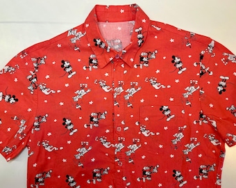 Men's Mickey and Friends Button Up Shirt | Mickey Mouse Men's Shirt | Mickey Mouse Shirt