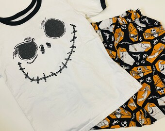 Disney Halloween Short and Shirt Set Nightmare Before Christmas Set