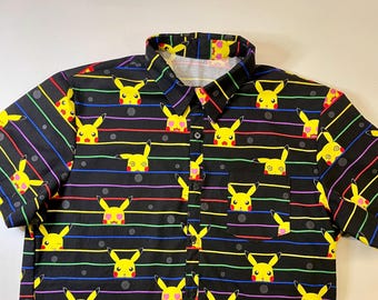 Men's Pikachu Button Up Shirt | Gotta Catch Em' All | Pokémon