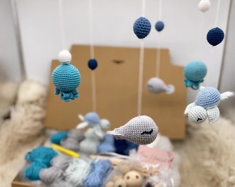 DIY crochet set Mobile "Underwater World" with crochet instructions