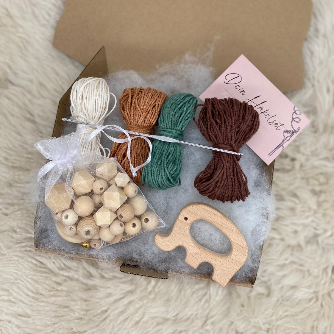 XEERUN Montessori - Catena Per Passeggino In Legno E Cotone All'uncinetto, Catena Per Passeggino, Per Neonati, Giocattolo Per Passeggini (Koala