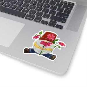 Garden Gnome Kiss-Cut Stickers, Funny Sticker, Plant Lover Gift, Gnome Accessory, Laptop Decal, Gnome Sticker, Gnome Lover Gift, Gonk Gift