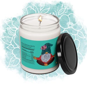 Yoga Gnome Soy Candle: Aromatherapy Meditation Decor
