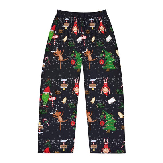 Christmas Gnomes Elves and Dancing Reindeer Pajama Pants for Men Festive Fun Cozy Holiday Pajamas Gnome PJ Pants Gnome Gift Gonk Gift Etsy Canada