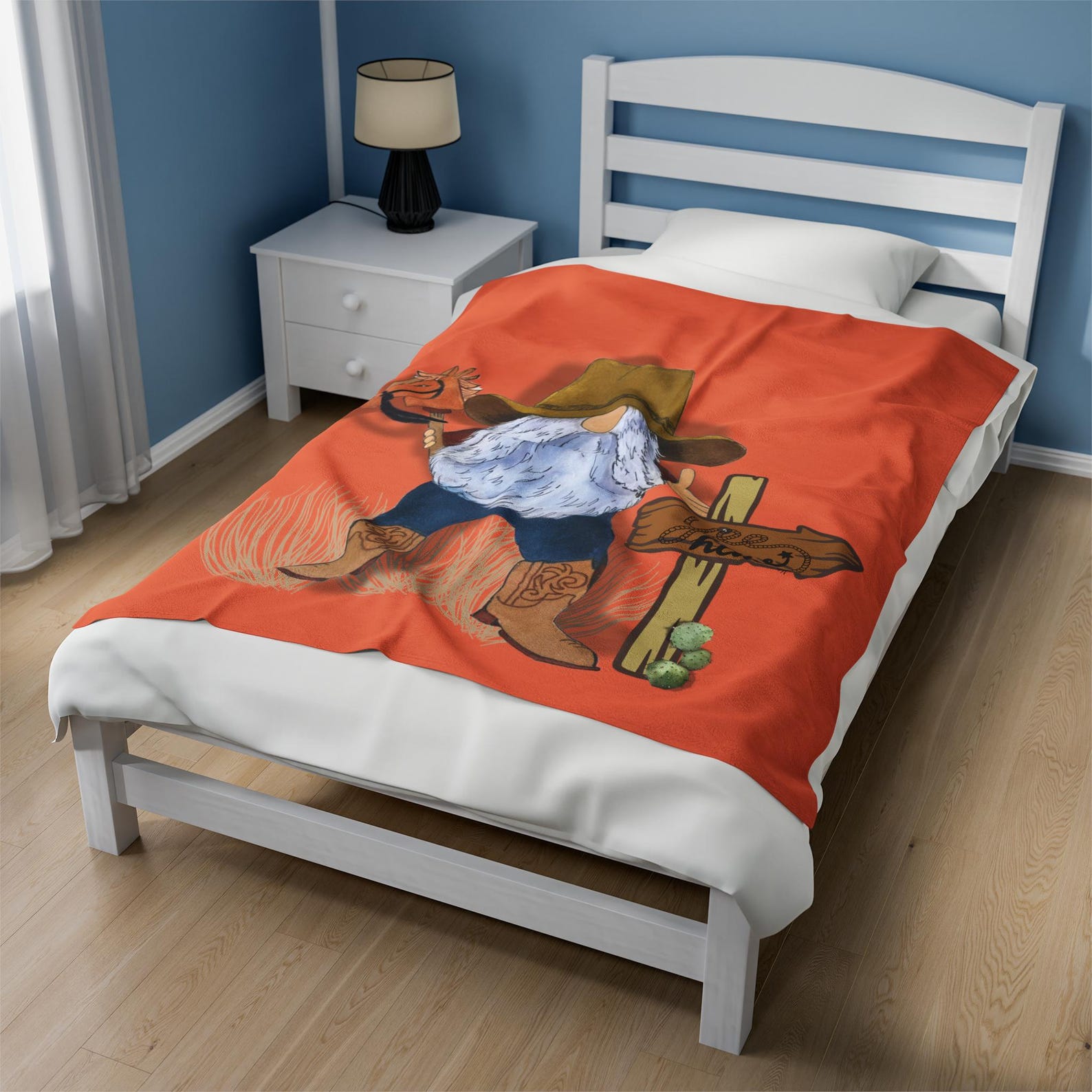 plush throw blanket | yee-haw cowgirl main image 1
