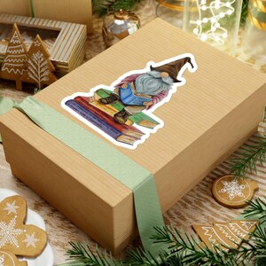 Fairytale Gnome Kiss-Cut Stickers - Bookreader Decal, Storybook Envelope Seal, Magical Planner Decoration, Fantasy Journal Sticker Set, Gonk