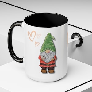 Taza de café personalizada con gnomo en lenguaje de señas: regalo &quot;Te amo&quot; en ASL