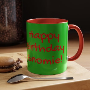 Coffee Mug, Happy Birthday Gnomie, Birthday Gnome Mug, Gift for Birthday, Gnome Lover, Funny Mug, Novelty Mug, Cute Kitchen Decor, Gonk Gift