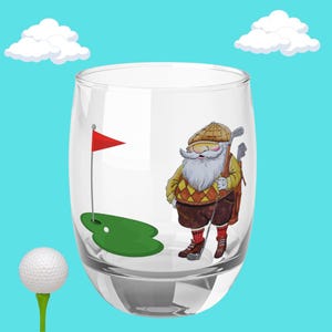 Bicchiere da whisky a forma di gnomo golfista: divertente regalo originale per bevande