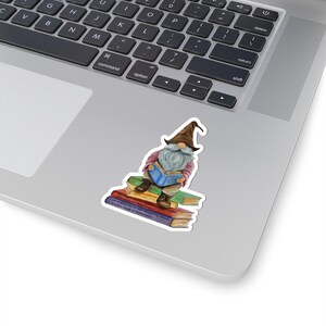 Fairytale Gnome Kiss-Cut Stickers - Bookreader Decal, Storybook Envelope Seal, Magical Planner Decoration, Fantasy Journal Sticker Set, Gonk