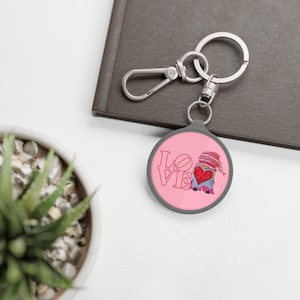 Gnome Keychain, Love Gnome Key Ring, Keyring Tag, Key Holder, Bag Charm, Backpack Accessory, Gift Of Love, Love Token, Gnome Gift, Gonk Gift