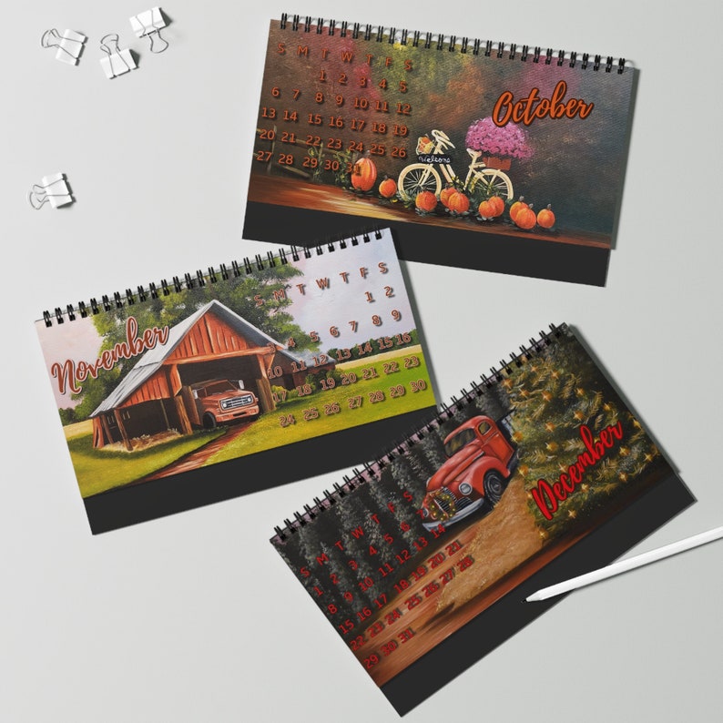 Southern Roads Art 2024 Desk Calendar Farmhouse Classic Etsy
