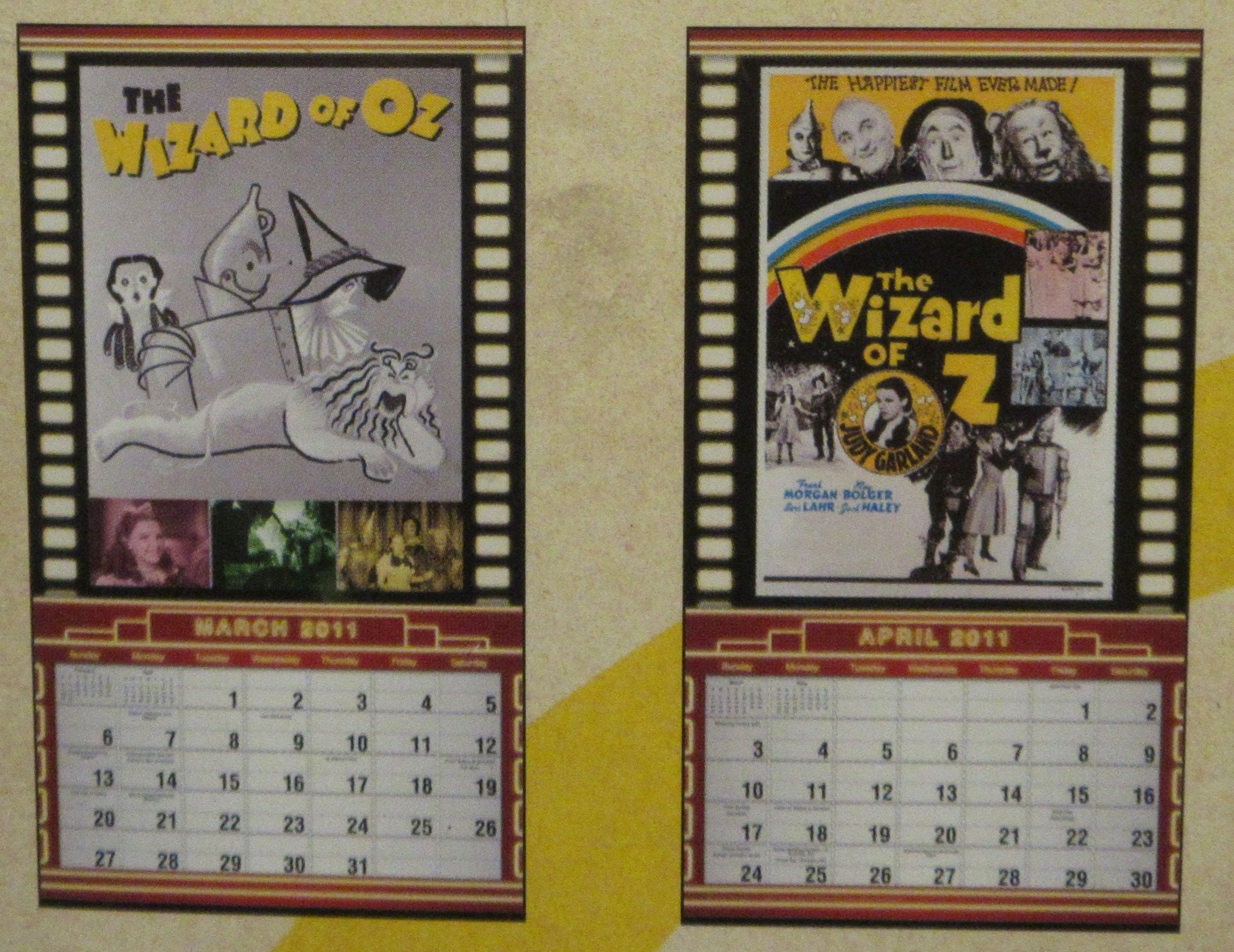 vintage-wizard-of-oz-calendar-with-many-movie-pictures-etsy
