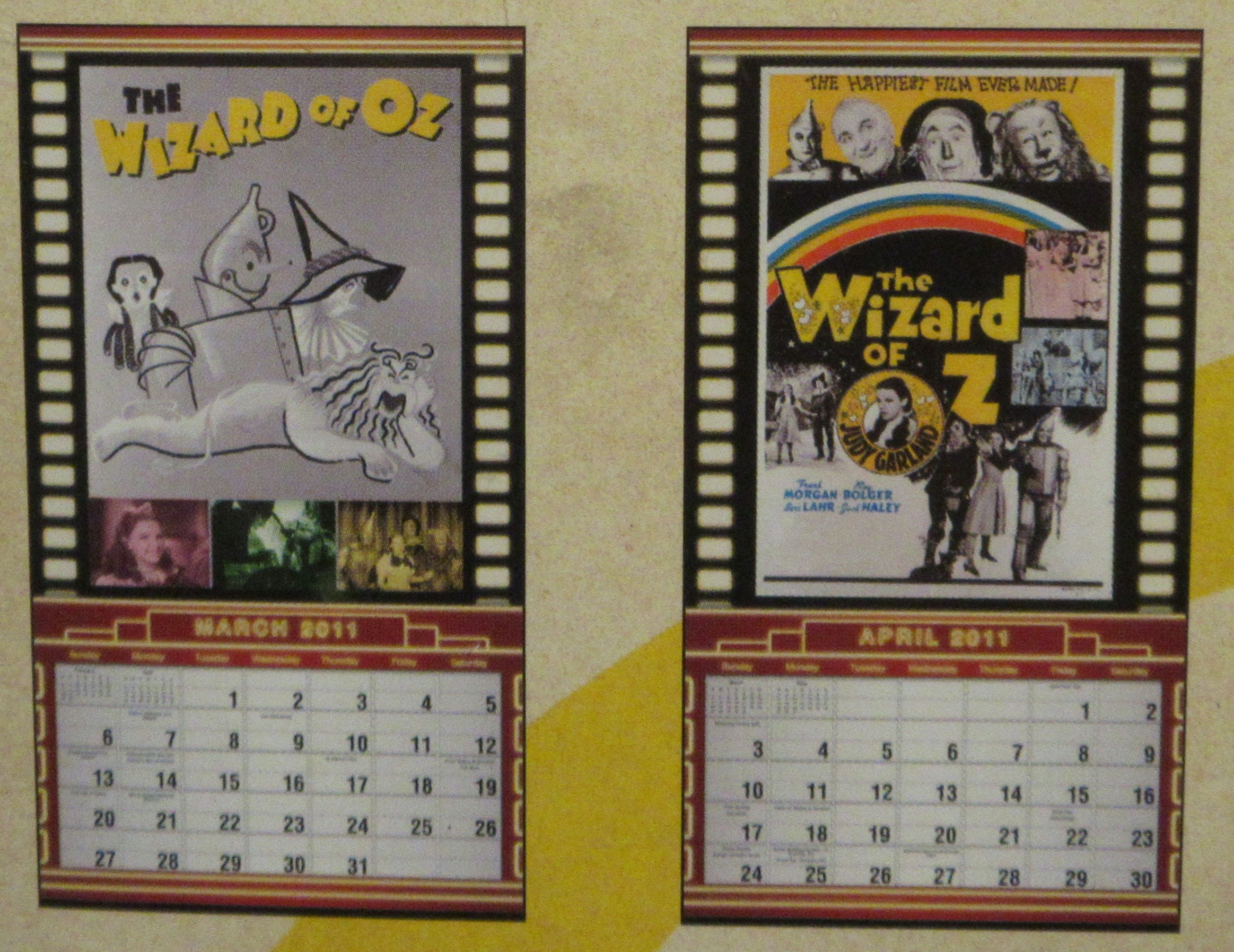 Vintage Wizard Of Oz Calendar With Many Movie Pictures Etsy