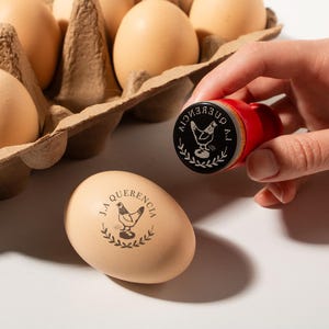 Mini Eierstempel, Stempel Setzkasten, Holzkiste Ei Geschenke, Eierstempel, Eierkarton Stempel, niedlicher Eierstempel, Bauernmädchen, Bauernhof frisches Ei Stempel