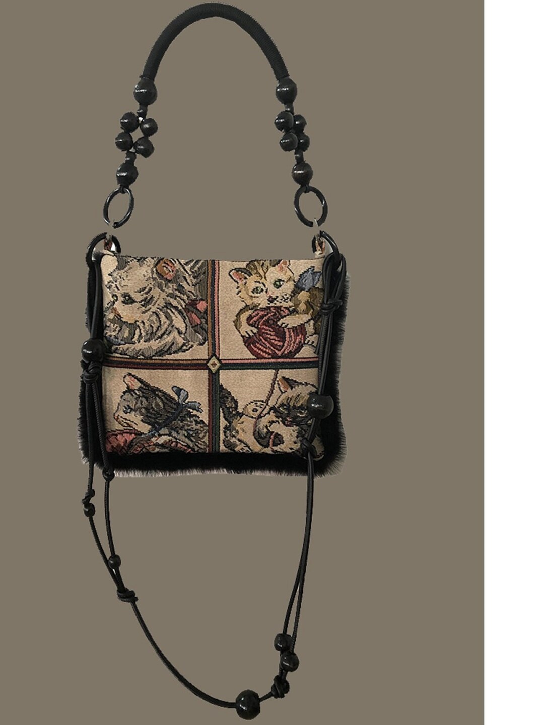 XXL HOBO CATBAG, Fanny Pack Bum Bag Shoulder Bagvegan, Camelblack