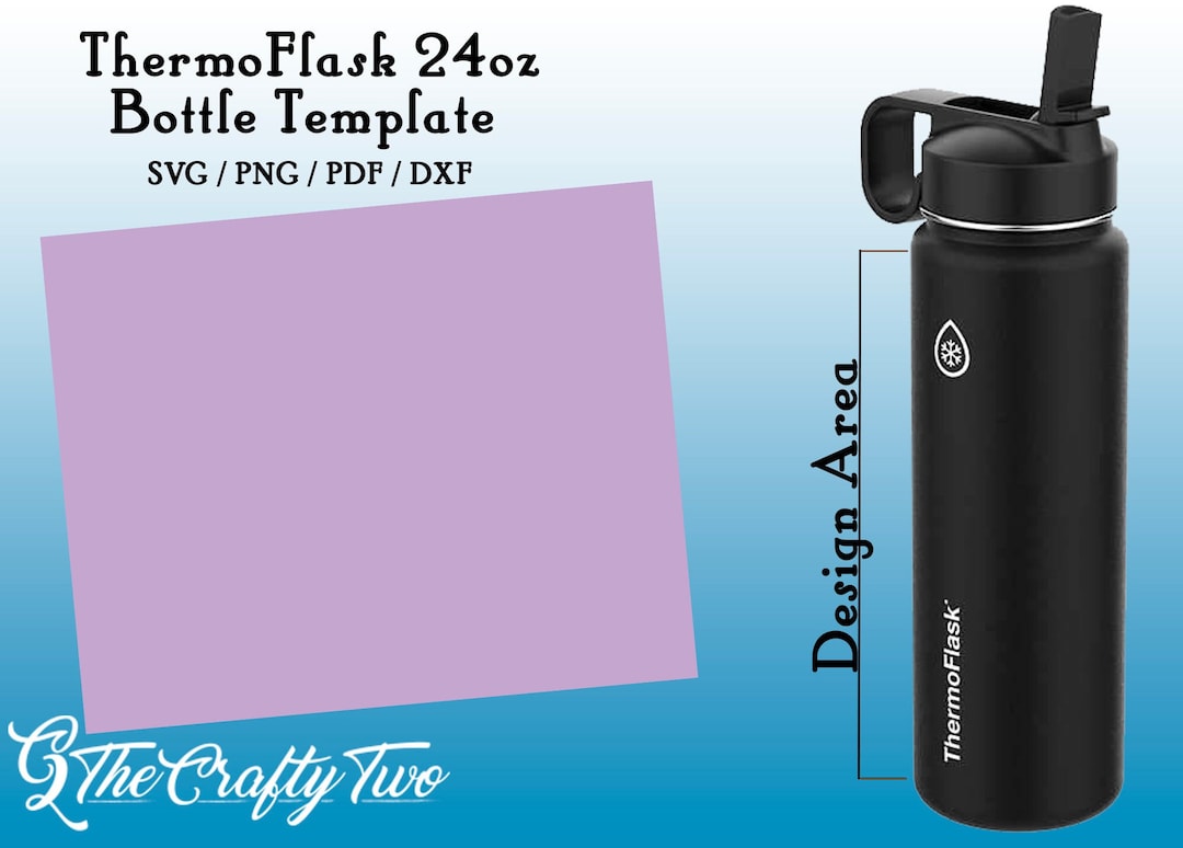Thermoflask 24oz Water Bottle Template SVG