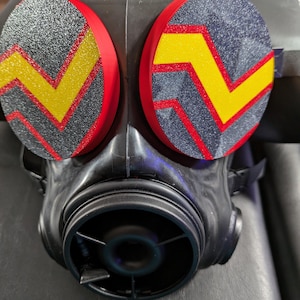3D-Printed Pride Series S10 Gasmask Lens Caps - Kink Edition with Blindfold Feature