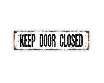 Aufkleber 'Please Keep Door Closed' – Metallisch Silber, 12x10 Cm, Acryl, 3M Klebefolie
