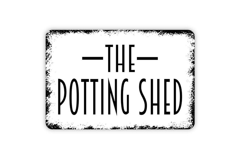 The Potting Shed Sign | Garden Wall Decor for Greenhouse Shed Outdoor | Metal Sign or Magnet Gift Room Label immagine 5