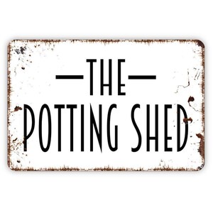The Potting Shed Sign | Garden Wall Decor for Greenhouse Shed Outdoor | Metal Sign or Magnet Gift Room Label immagine 4