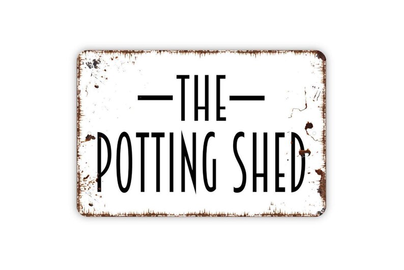 The Potting Shed Sign | Garden Wall Decor for Greenhouse Shed Outdoor | Metal Sign or Magnet Gift Room Label immagine 4