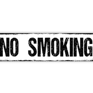 No Smoking Sign | Smoke Free Area Wall Art | Property Rules Warning Sign | Door Entry Office Home Decor image 5