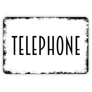 Telephone Sign - Metal Wall Art - Indoor or Outdoor