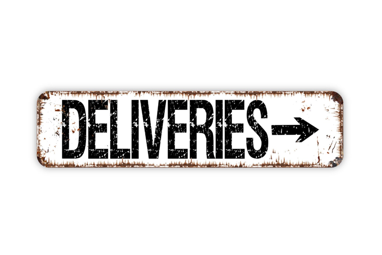Deliveries With Arrow Rustic Custom Metal Sign Rustic Street | Etsy