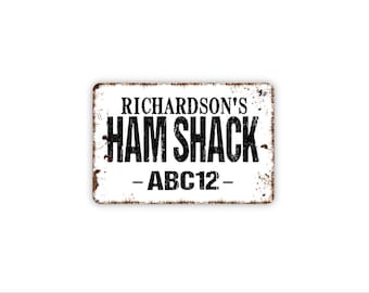 Personalized Ham Shack Radio Sign | Custom Ham Radio Call Sign Decor | Metal Sign or Magnet for Radio Operator Gift