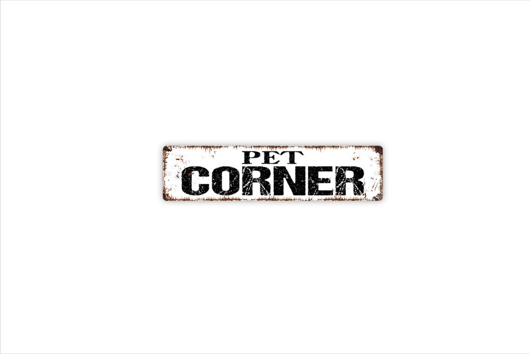 Pet Container Sign Pet Corner Sign Metal Wall Decor Dog Cat Area Wall Art Pet Station Home ...