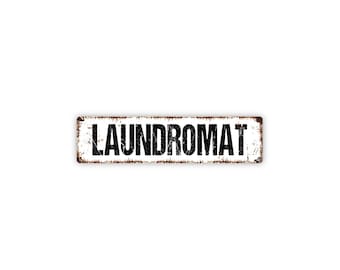 Laundromat Sign Metal Wall Decor for Laundry Room Business Store Vintage Style Gift Sign