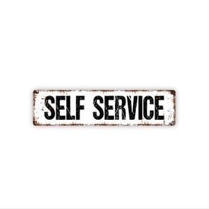 Self Service Sign | Customer Instruction Gift | Cafe Retail Counter Decor | Business Service Area Sign image 1