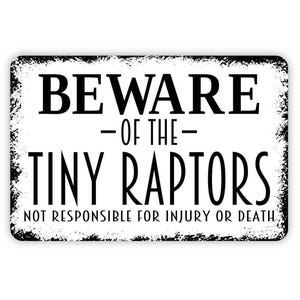 Beware Of The Tiny Raptors Sign | Funny Chicken Warning Sign | Farm Humor Wall Decor | Backyard Chicken Sign | Metal Sign or Canvas image 4
