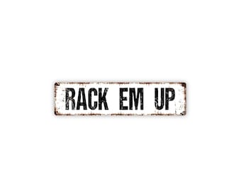 Rack Em Up Sign | Pool Room Gift | Billiards Game Room Decor | Man Cave Bar Basement Sign