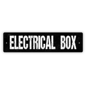 Electrical Box Sign - Electric Panel Room Electricity Danger Warning High Voltage Rustic Street Metal Sign or Door Name Plate Plaque