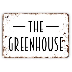 The Greenhouse Sign - Metal Garden Indoor or Outdoor Wall Art