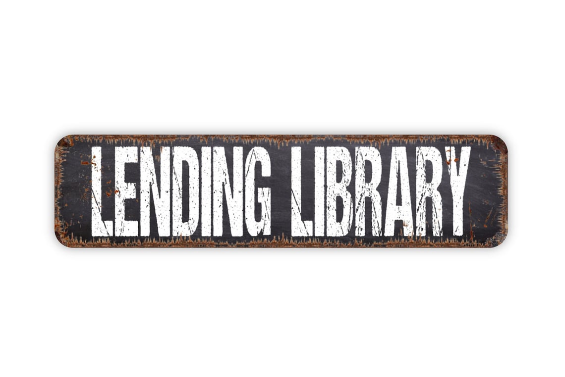 Lending Library Metal Sign Reading Room Sign Custom Rustic | Etsy