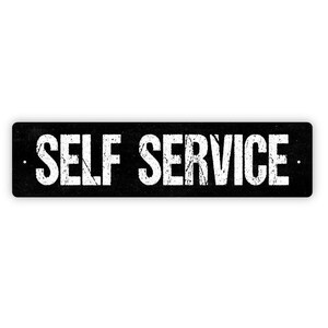Self Service Sign | Customer Instruction Gift | Cafe Retail Counter Decor | Business Service Area Sign image 4