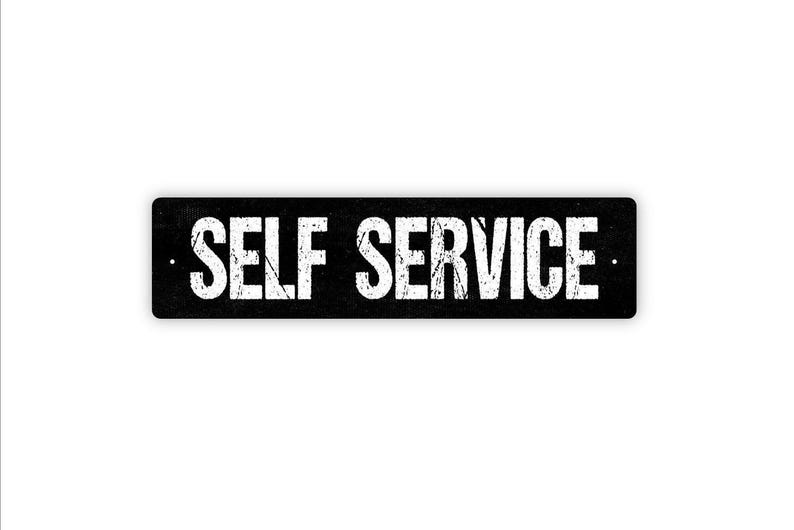 Self Service Sign | Customer Instruction Gift | Cafe Retail Counter Decor | Business Service Area Sign image 4