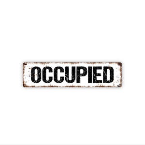 Occupied Sign | Bathroom Door Wall Art | Restroom Privacy Sign | Office Home Door Indicator Decor