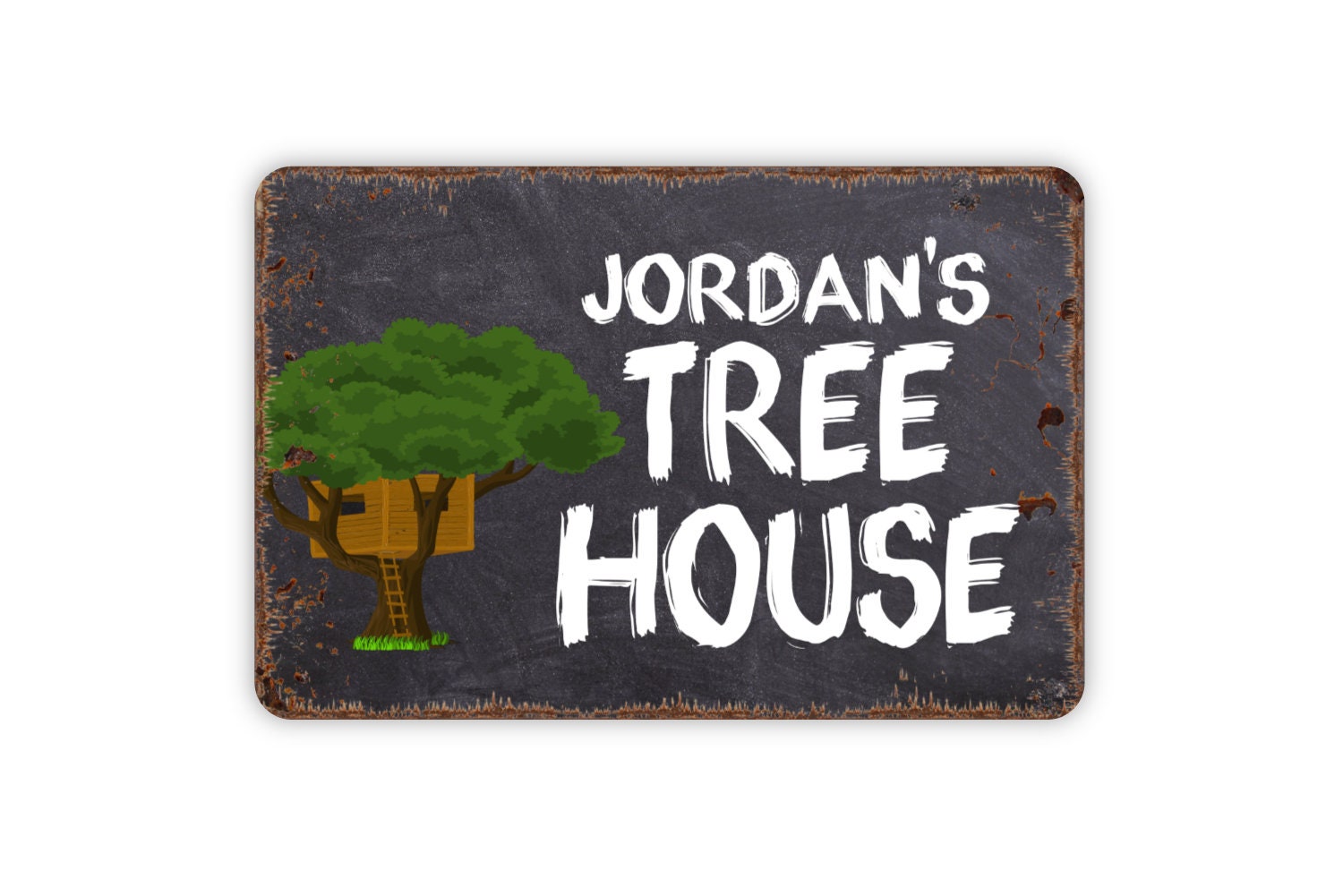 Kids Tree House Personalized Custom First or Family Last Name Etsy