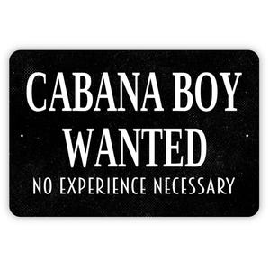 Cabana Boy Wanted Sign - Funny Swimming Pool Patio Metal Wall Art - Indoor or Outdoor