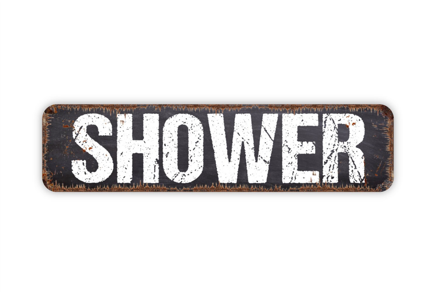 Shower Bathroom Rustic Custom Metal or Canvas Sign Rustic Etsy UK