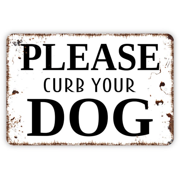 Curb Your Dog Sign - Etsy