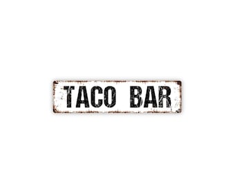 Taco Bar Sign | Fiesta Party Food Station Gift | Kitchen Dining Party Decor | Mexican Theme Taco Night Sign