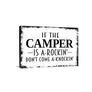 If The Camper Is A-Rockin’ Don’t Come A-Knockin’ Sign | Funny Camper Humor Sign | RV Wall Decor | Camping Metal Sign or Magnet Gift