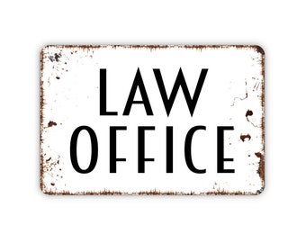 Law Office Sign, Metal Sign, Farmhouse Contemporary Modern Wall Metal Sign